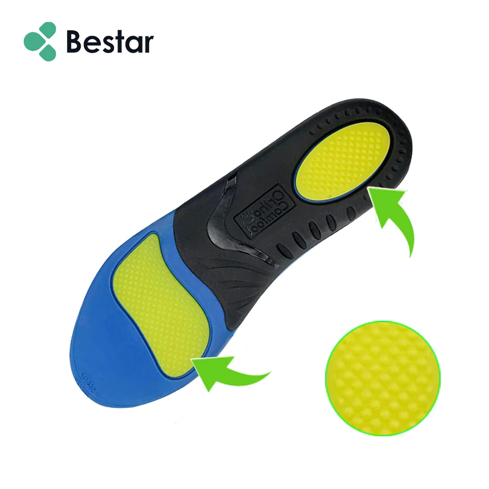 Bestar Flat Foot Orthotic Insoles Valgus Correctors Arch Support Orthopedic Insoles for Sports Training