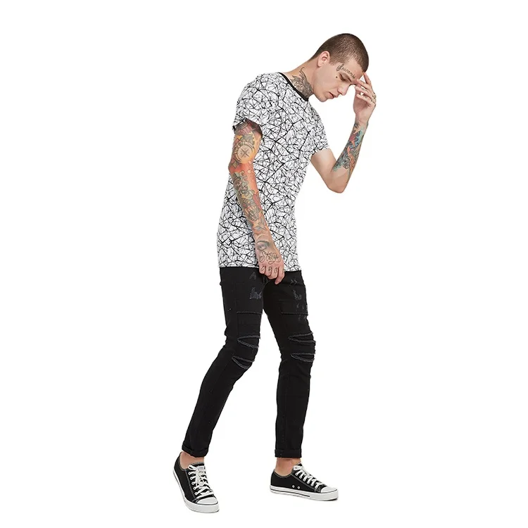 allover screen prining tall cotton t shirt