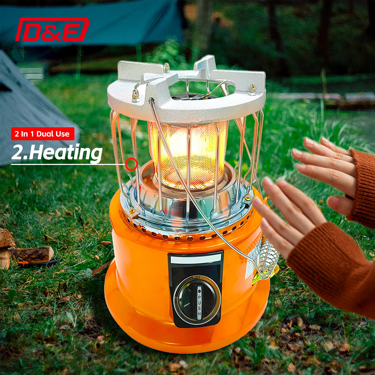 Portable 2 in 1 Indoor Gas Heater Outdoor Butane Heater for Camping Tent