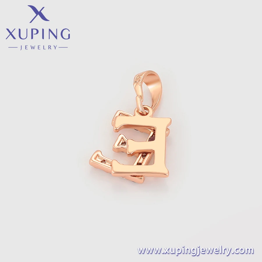 A00920018 xuping jewelry Rose gold classic style letter E pendants for women men unisex elegant fashion simple pendant