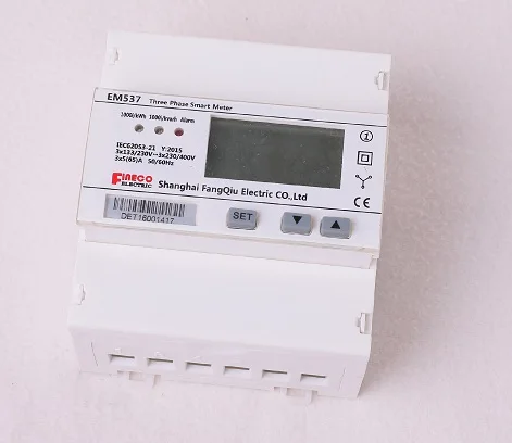 EM537 CT 3*133...230/230..400V 3 phase 4 wire kwh multi function din rail smart meter