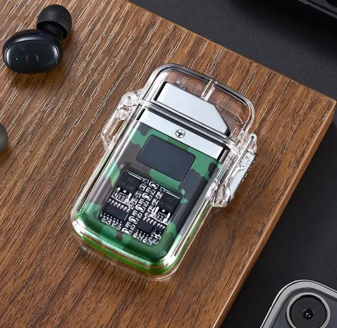Waterproof Double Arc Lighter USB Rechargeable Windproof Lighter Outdoor Smoking Accessories