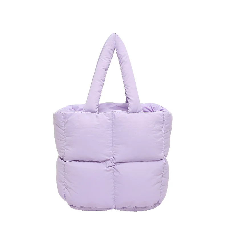 Mini  Puff Cotton Winter Handbags Shoulder Bags Puffer Quilted Tote Bag For Woman