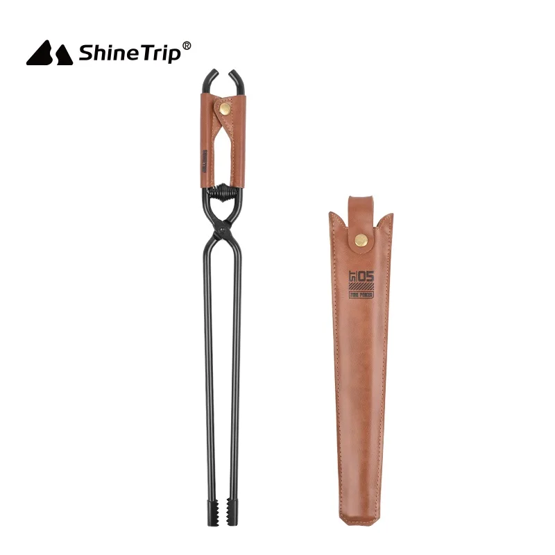 Shinetrip 05 Picnic Barbecue Insulated Carbon Fire Clip Portable Carbon Steel Fire Tongs