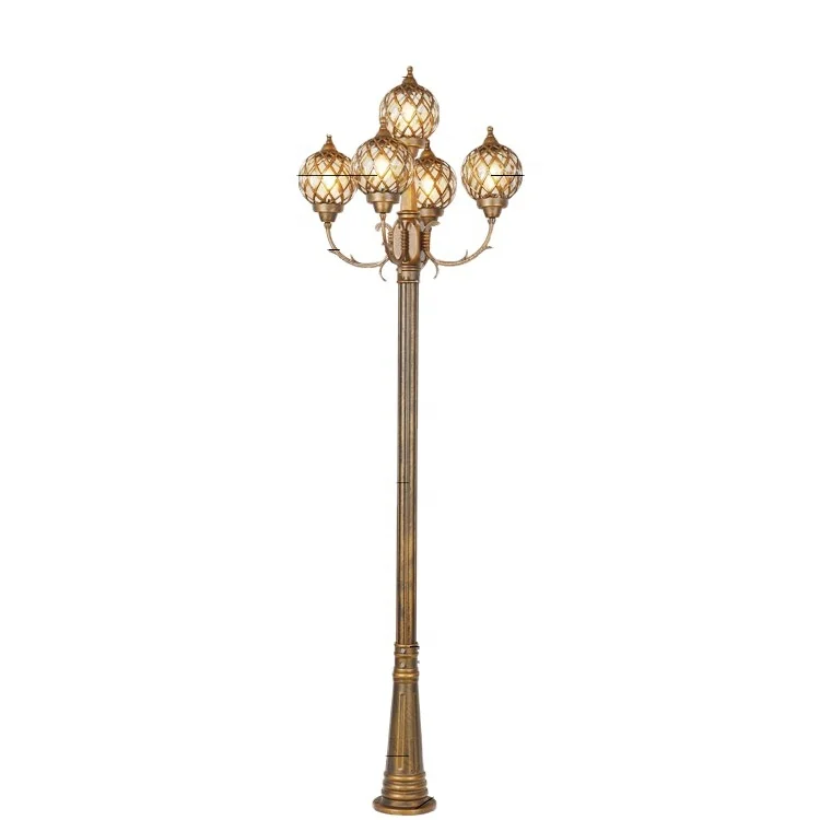 Villa aluminum led garden decoration light pole retro european post lamp Lights Garden antique decorative street garden lamp