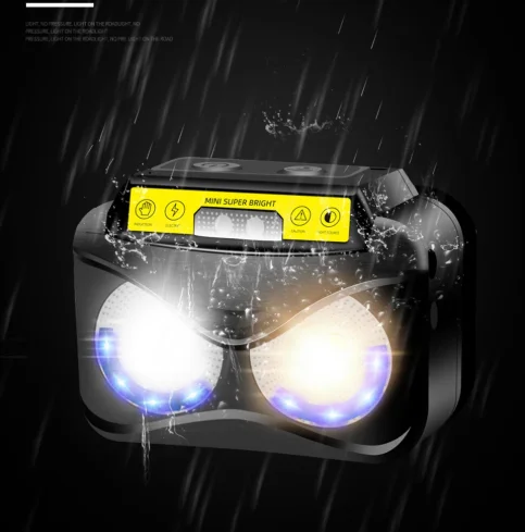 3000LM Mini Rechargeable LED HeadLamp Body Motion Sensor LED Built-in power Head Light Lamp induction Flashlight With USB