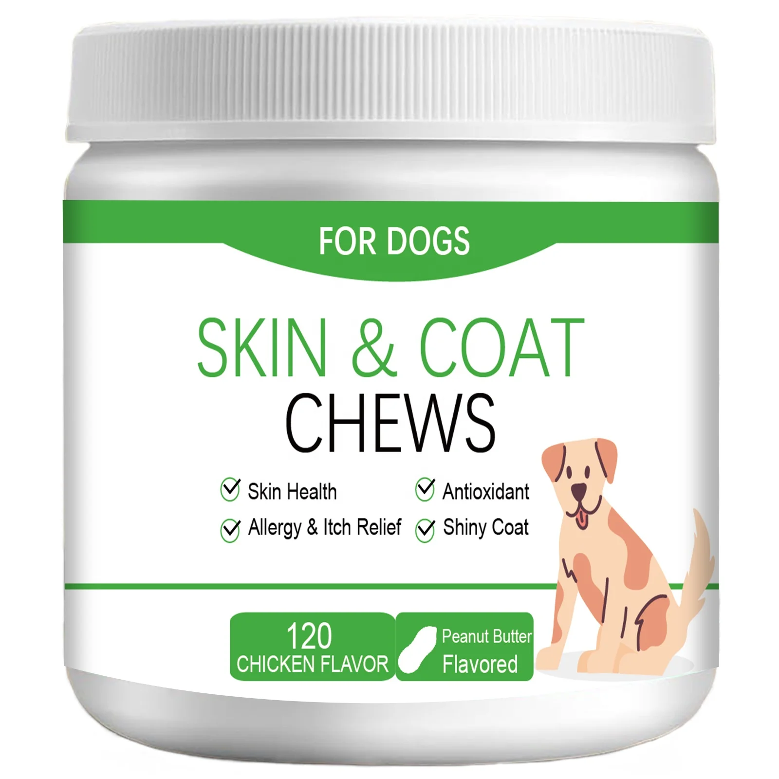 OEM здоровая собачья кожа меньше зуда аллергия Угощение для домашних животных мягкая поддержка жевания собак