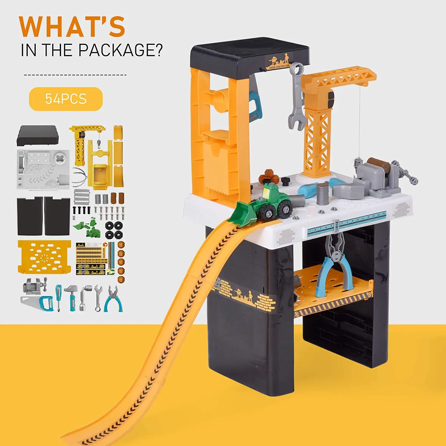 Simulation Children 54 pcs with Child Engineering Car Disassembly Repair Suit Play House Toy