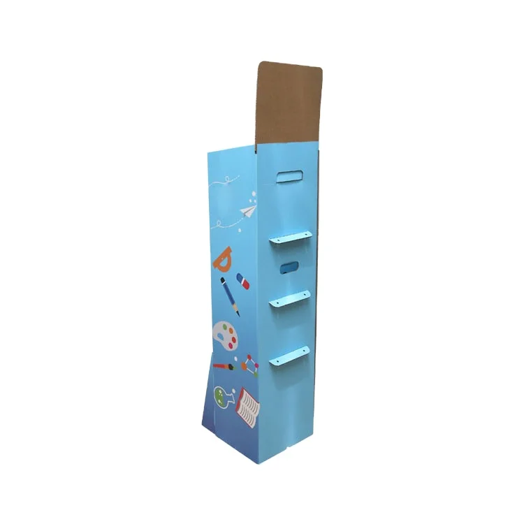 Customize Printing Shop Promotional Cardboard 3-Layer Stationery Display Rack