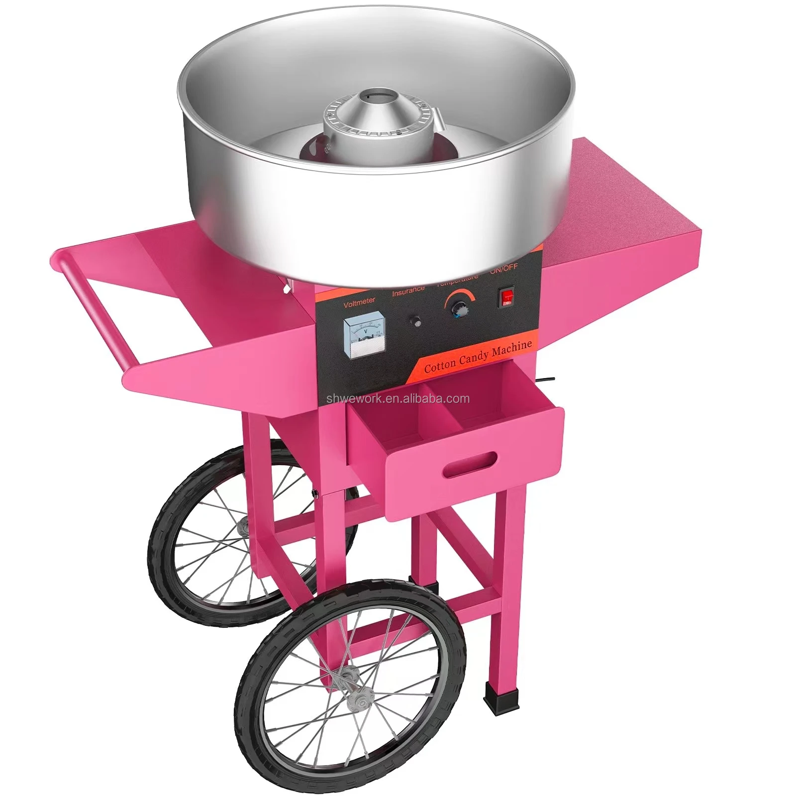 WeWork Commercial Cotton Candy Machine with Cart Commercial Floss Maker for Family and Various Party Floss Maker Machine