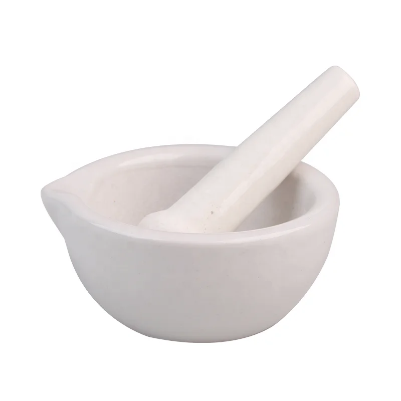 90mm white porcelain ceramic mortar for laboratory
