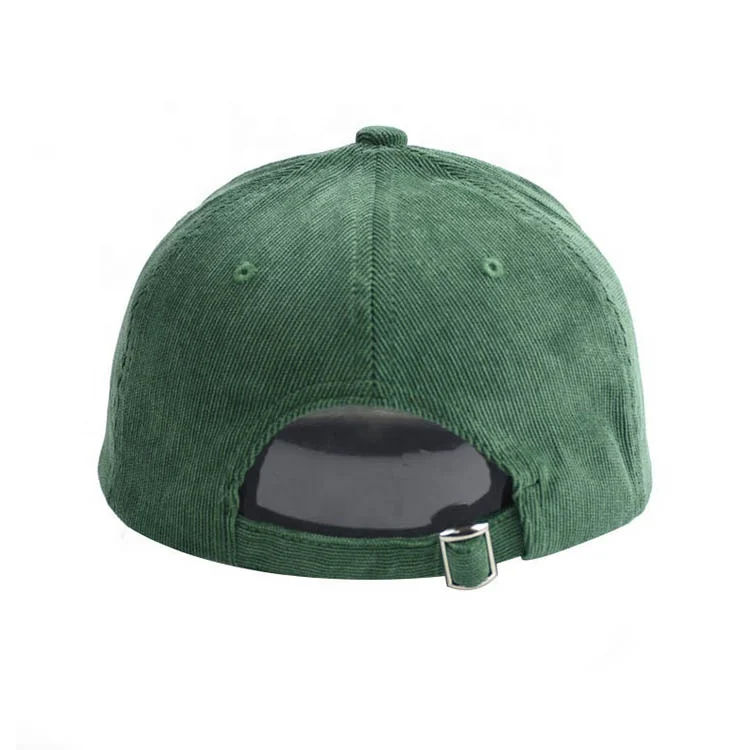 
Custom Corduroy 3D Embroidery Green Baseball Caps 