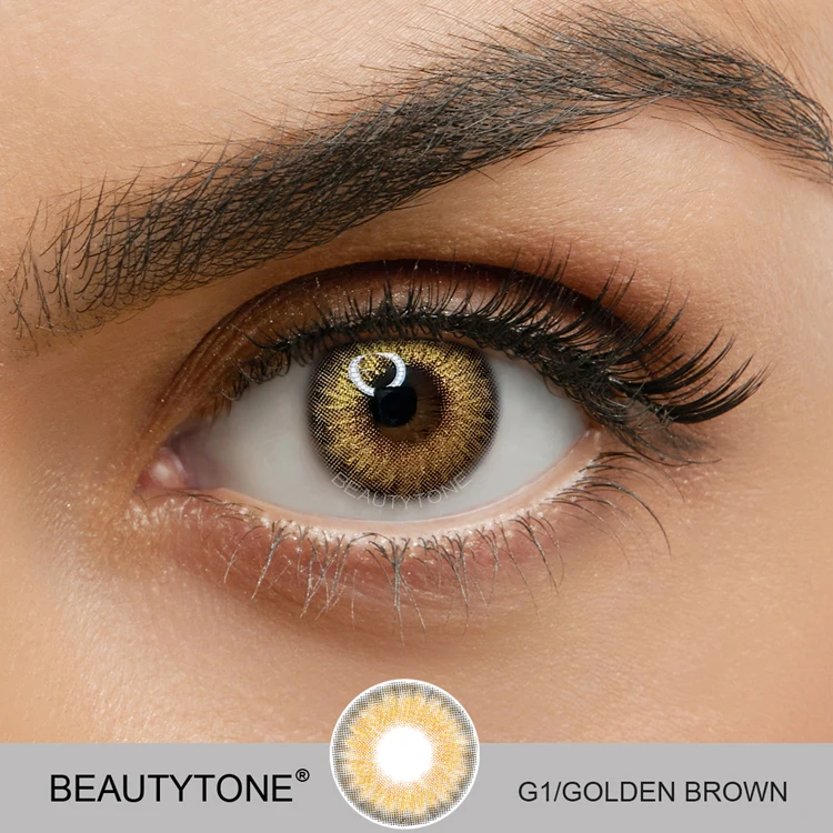 New styles soft eye contact lenses golden brown bling bling color contact lens