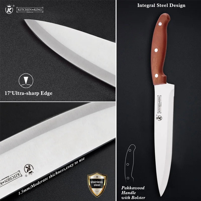 Kitchen King 9 Pieces Chef Knife Set With Bag Ultimate Chef Knife Roll Set In One Premium Stainless Steel