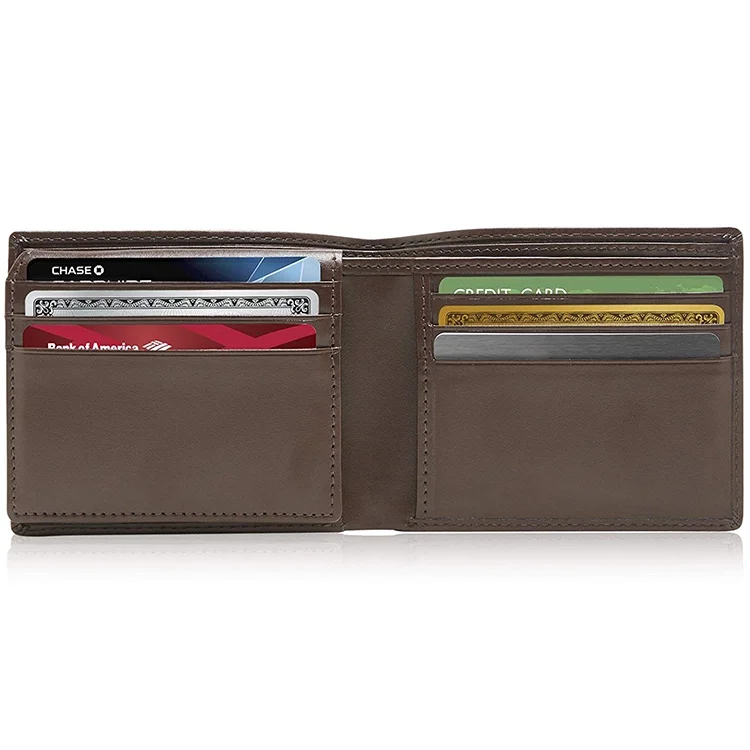  Роскошный мужской кошелек двойного сложения из тонкой натуральной кожи с RFID-защитой мужские кошельки индивидуальным логотипом бренда
