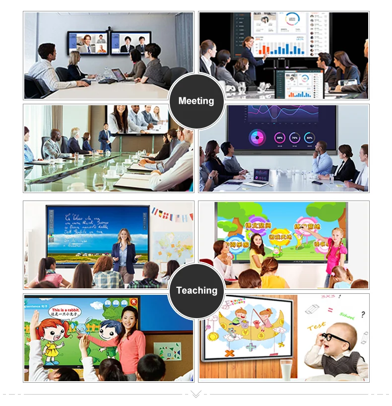 Wall mount interact board wireless projection education clear touch interactive panel 65 inch 75 inch