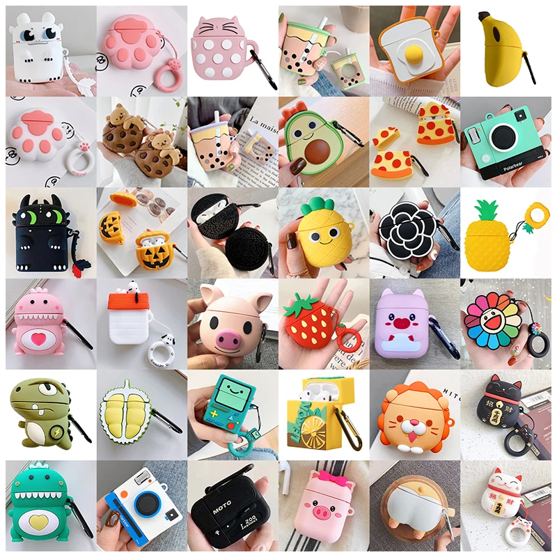 Милый 3D чехол для наушников airpods Мультяшные Чехлы 2 pro силиконовый совместимый с 1