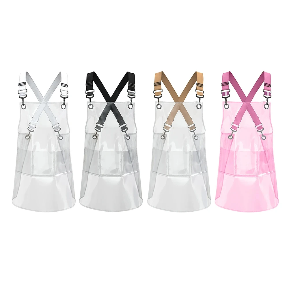 Custom TPU Transparent Barber Aprons for Chef Kitchen Baking Painting Clear Hairdressing Apron Fashion Men Women Work Apron