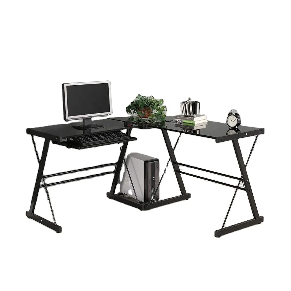 Office Metal Manager Workstation Table Long Cheap Station Reading Modern Glass Working Design Desk Office Home Corner Table Set
