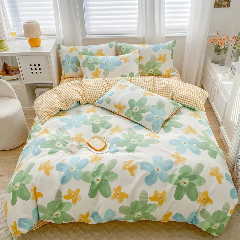 128*68 Density 100% Quilt Sheet Set Printed Style Bedding Bed Hat Four-piece Set 10 Cotton Quality Simple 40 Animal Disposable