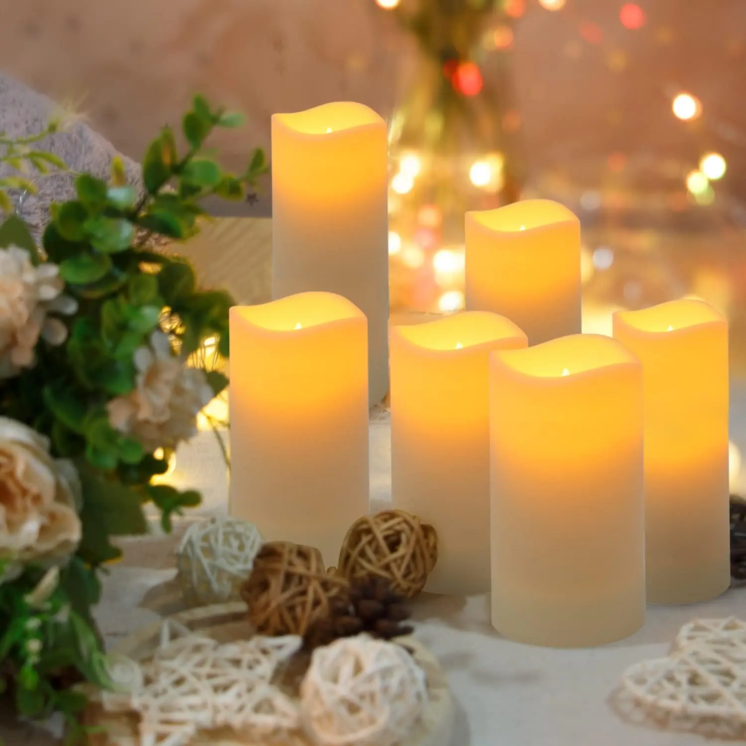 Remote control rechargeable LED electronic candle light creative light sense romantic LED candles