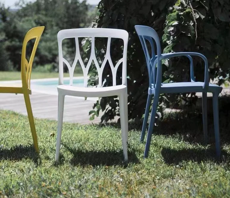 Dining chair outdoor stackable stool leisure homestay project single tourist scenic spot plastic chair