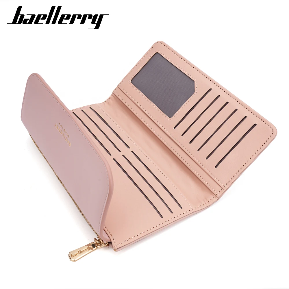 Baellerry  Women Purse ID Card Holder Large Capacity Billeteras Travel Elegant Buckle Zipper Ladies Wallet