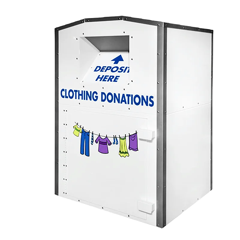 Waterproof Durable Metal Outdoor Donation box Old Clothing Shoes Books Recycling Bin Large Clothes Donation Recycle Bin