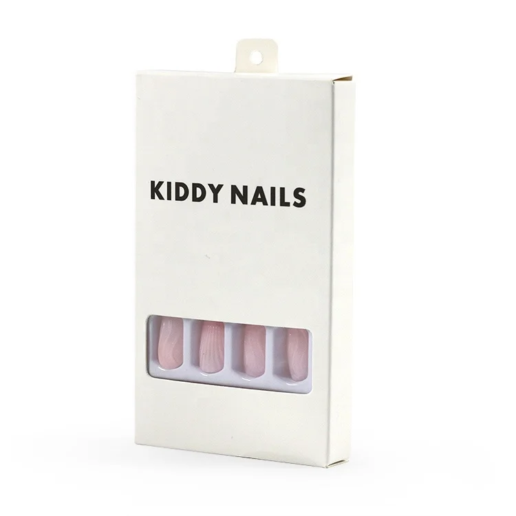Custom press on nails package box artificial fingernails paper box with blister packaging