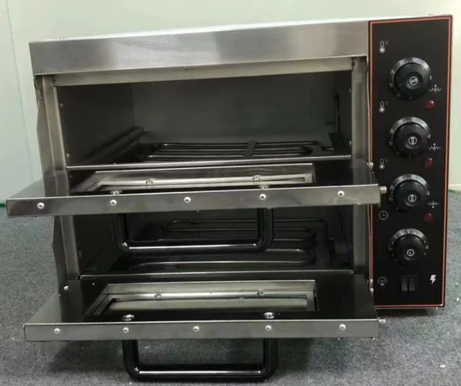 2 Deck Industrial Bakery Equipment Commercial Electric Oven Pizza Making Machine Independent Temperature Control