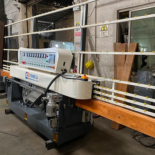 Factory price 13 motor glass edging machine customized 9 motor heads vertical glass edging machine with plc control