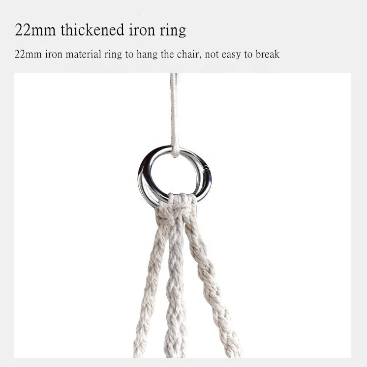 Popular on Amazon factory wholesale hanging indoor swing chair 80cm spring/autumn outing swing hanging garden chair with tassel