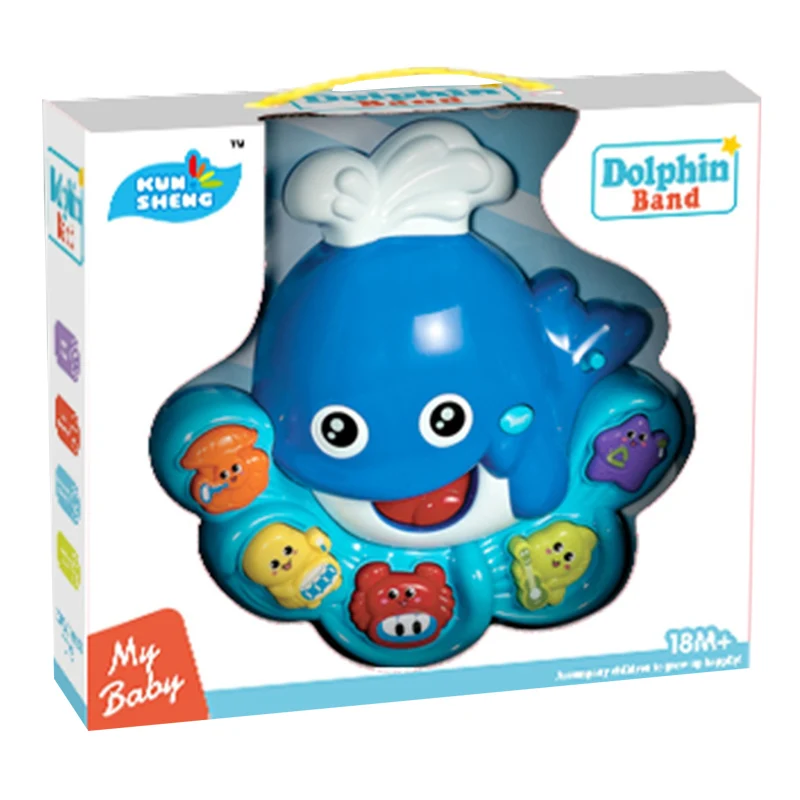 2020 hot selling happy  dolphin plastic piano keyboard learning toy for kids