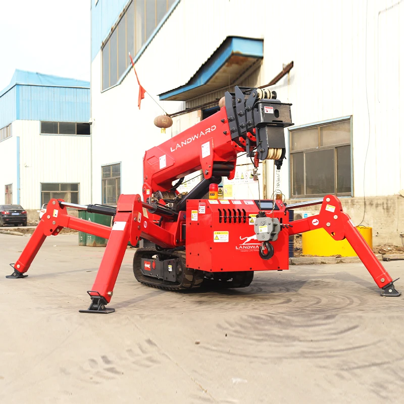 3Ton Electric Diesel Spider Crane Remote Control  Lift 360° Mobile Telescopic Crawler Hydraulic Heavy Duty Crane