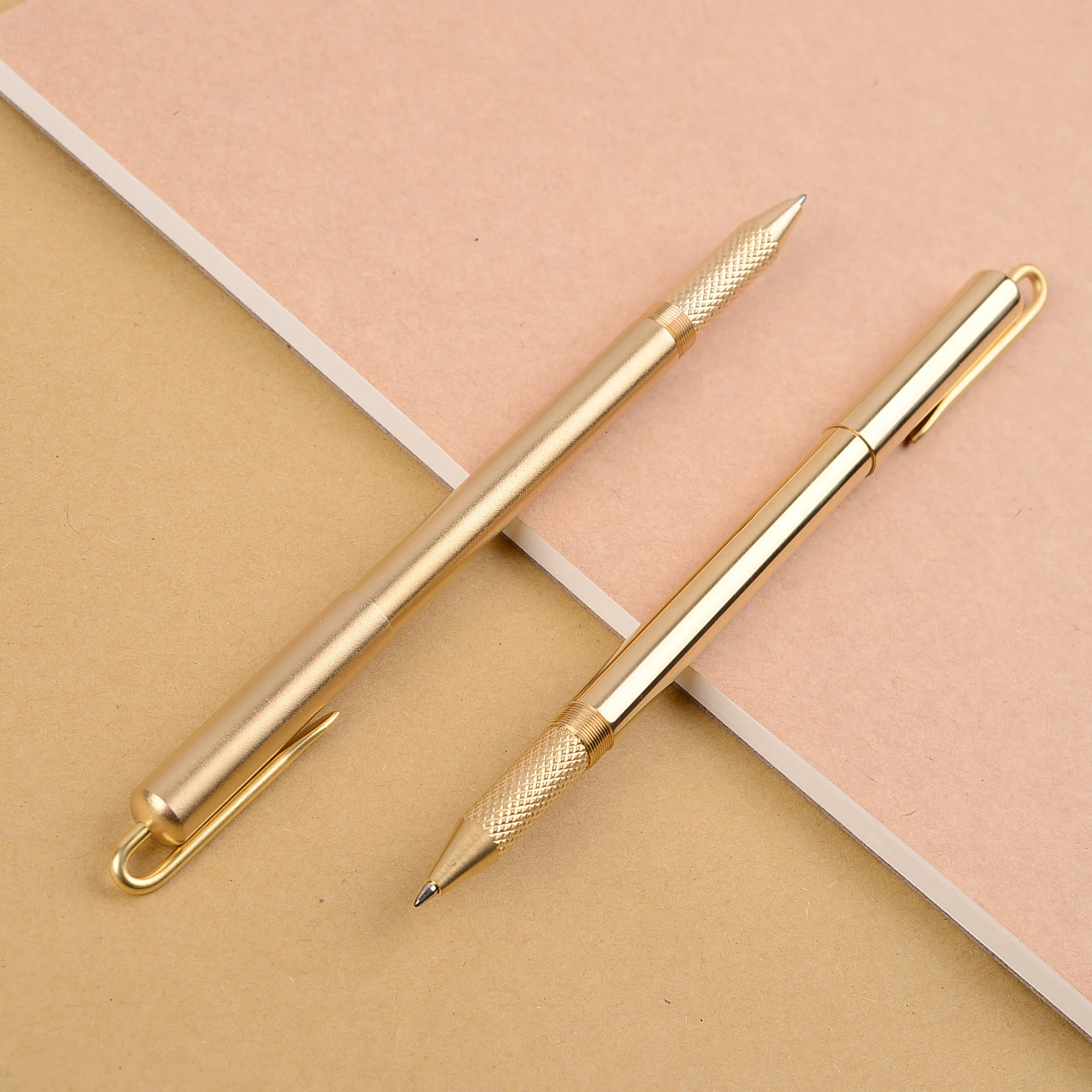 
Good quality promotion Custom Logo Handmade Retro Gold brass material copper metal ballpoint pen 