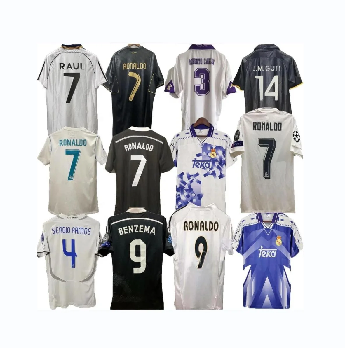 retro soccer jerseys 2000 2001vintage football shirt classic camiseta home white R.CARLOS HIERRO REDONDO MORIENTES top quality