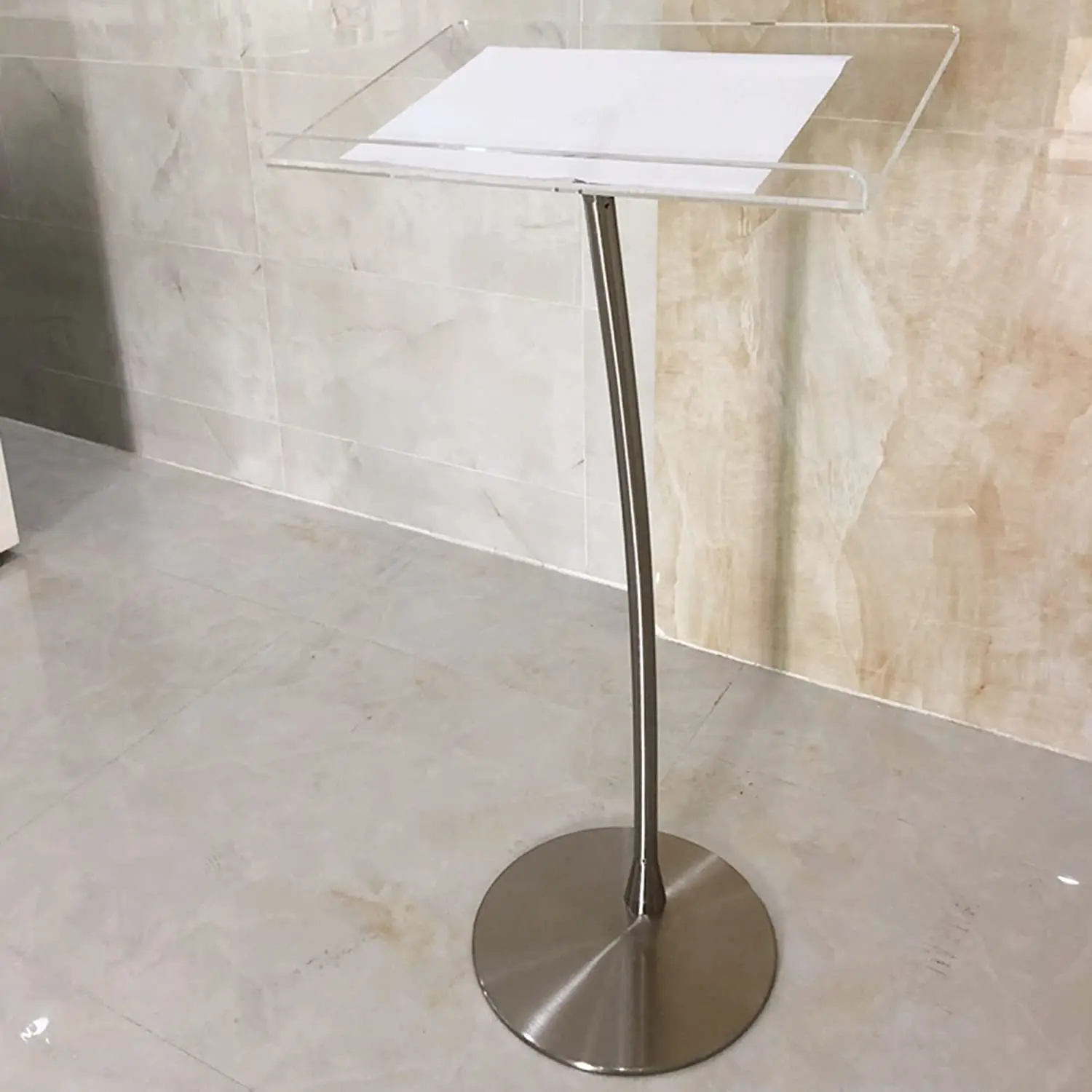 Acrylic Podium Clear Acrylic Lecture Table Presentation Lectern Stand for Church School or University/Clear Acrylic