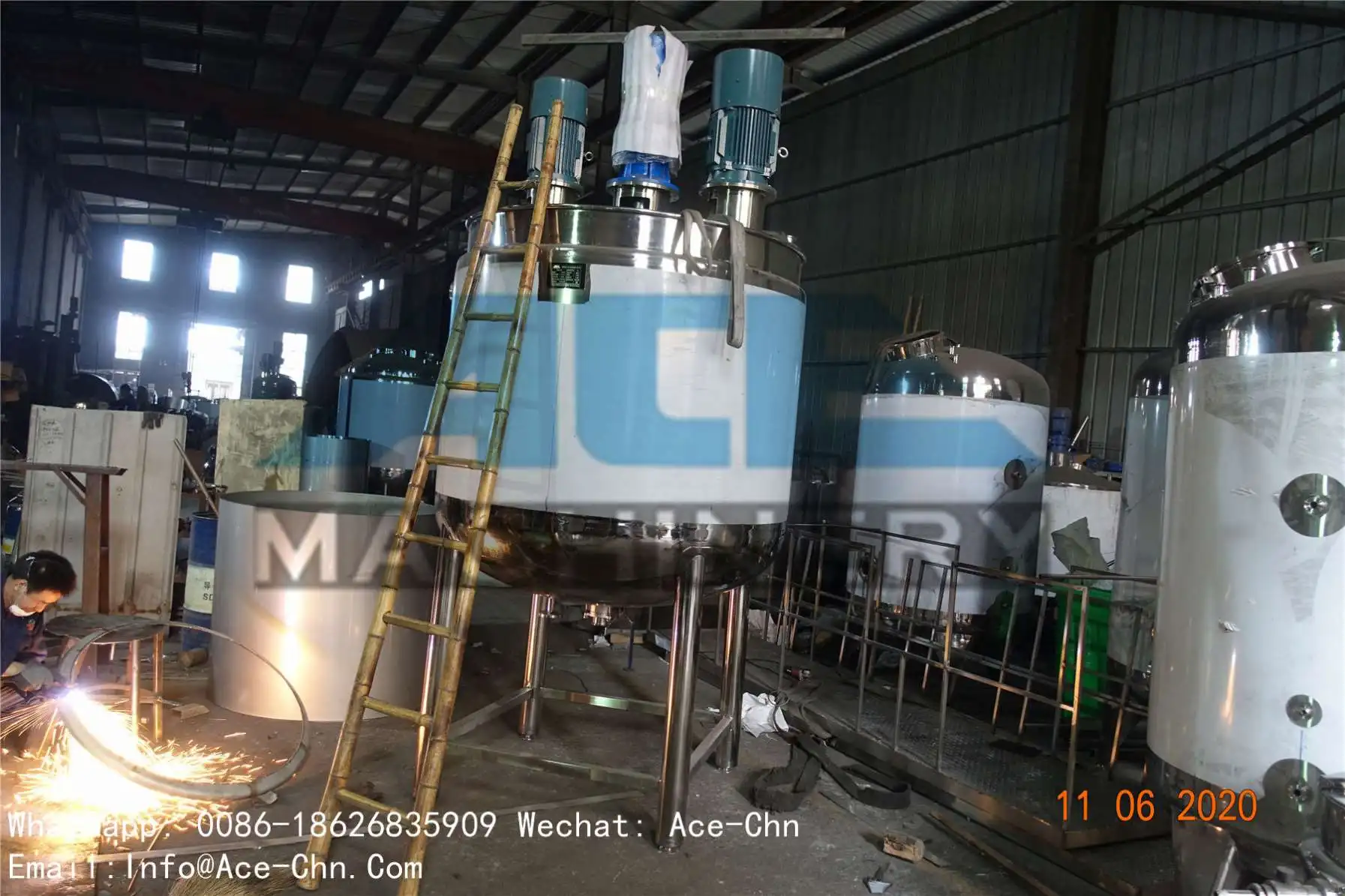 Ace 1000L Electric Heating Soap Shampoo Body Lotion Making Machine Blending / Small Mixing Tank