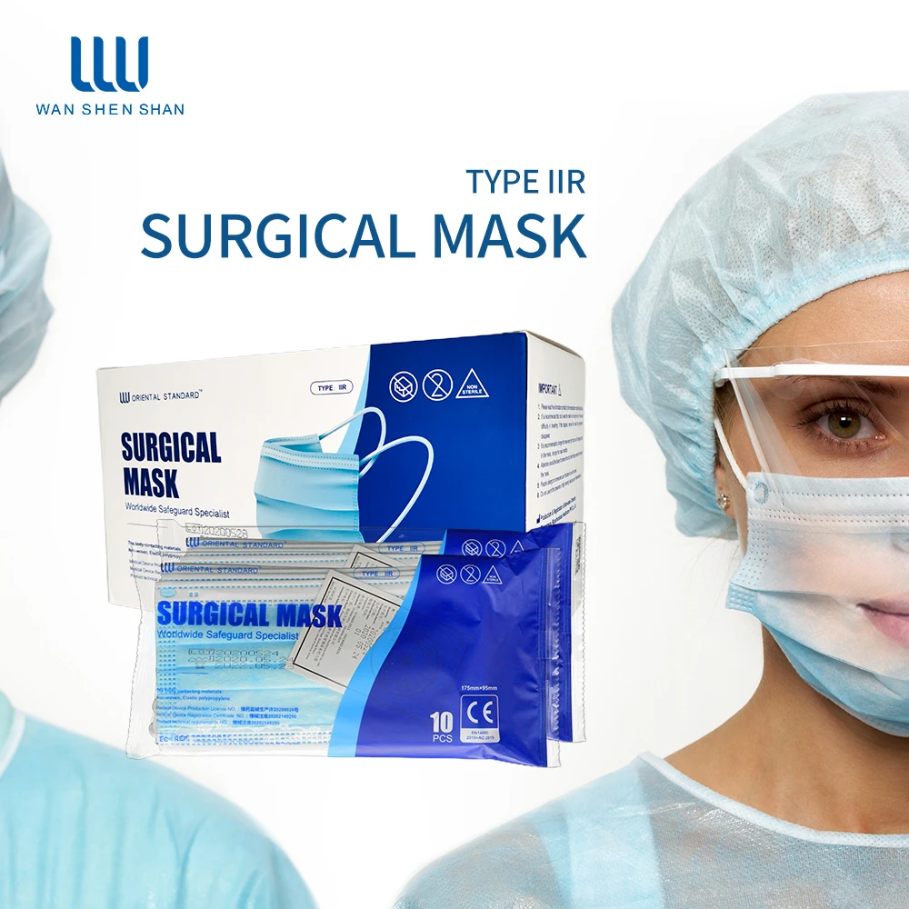 Mask Manufacturer High Quality Personal Protection Blue Disposable 3 Layer Medical Surgical Face Mask