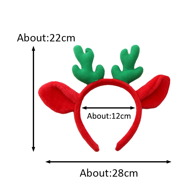 Plush Fabric 3D Cartoon Antlers and Elk Ears Hair Hoop Children Cute Christmas Accessories Little Girls Furry Headbands