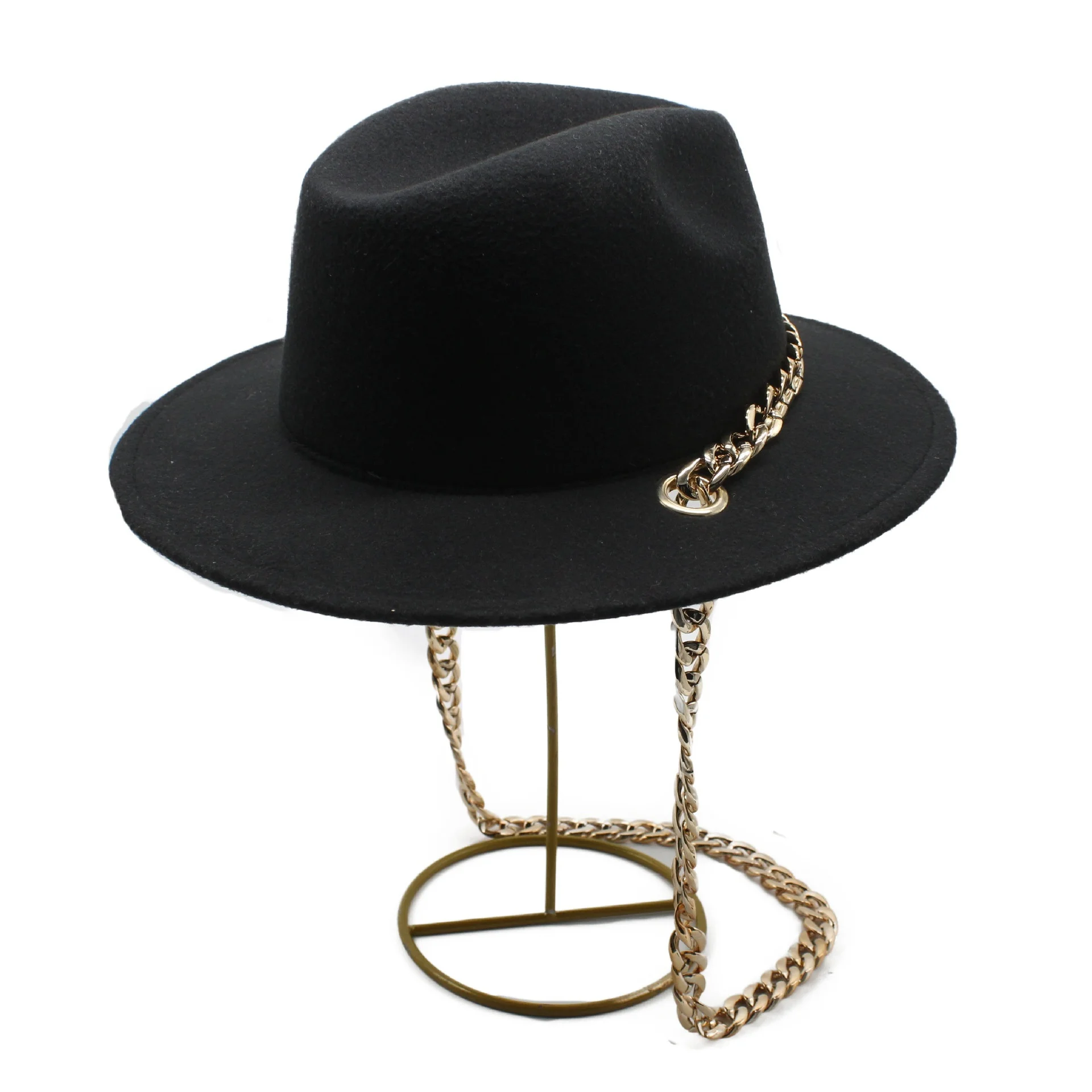 Jewish hat private custom wholesale wide-brimmed jazz fedora woolen felt personality sequins custom