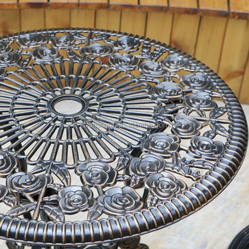 
Rose Cast Aluminum Outdoor 3-Pieces Bistro set Furniture Patio Metal Garden Sets bistro set 