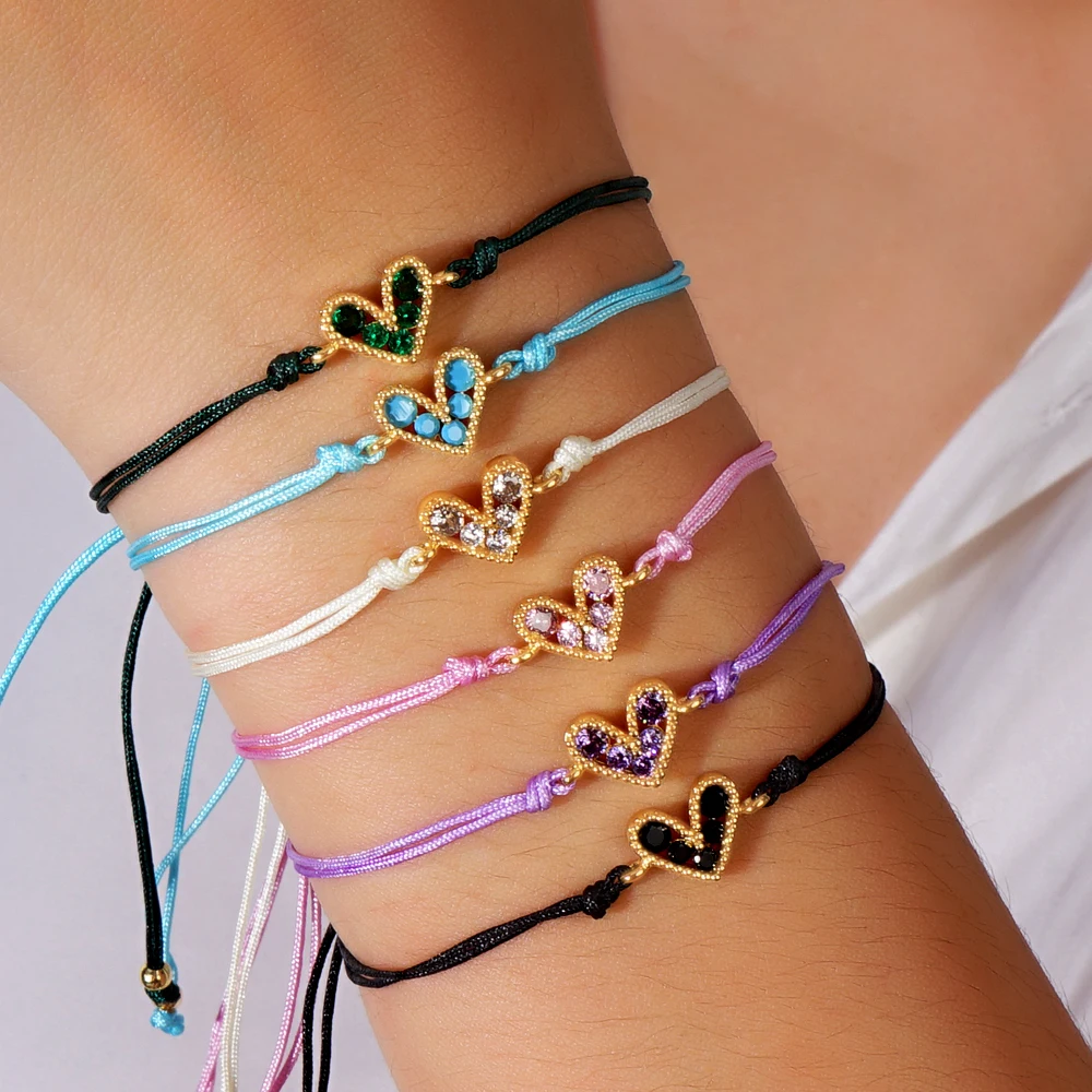 Go2boho богемные классические регулируемые модные ювелирные изделия 2024 новые красочные веревки Подвески в виде сердца бисер очаровательные браслеты для женщин