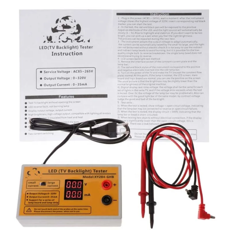 LED TV Backlight Tester Leads Multipurpose LED Strips Beads Test Tool XY284-GHB Lamp Board LED Lamp Bead Tester 0-320V Output