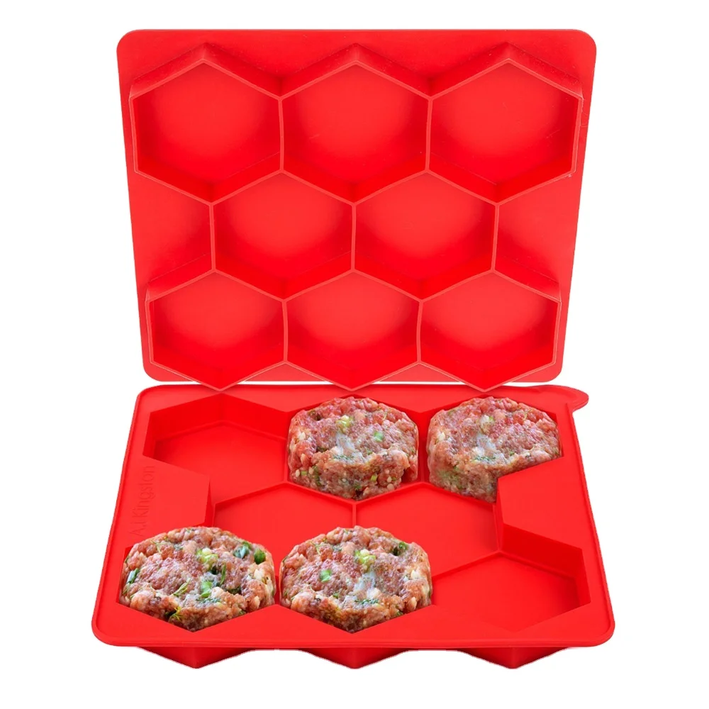 Fast food restaurant hamburger making tool freezable cutlet frikadellen mould silicone burger patty mold