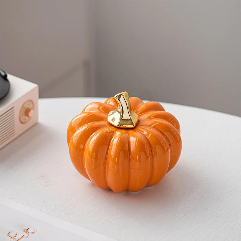 Factory Wholesale Simple Modern Art Halloween Pumpkin Home Decor Ceramic Pumpkin Home Decorative Accessories