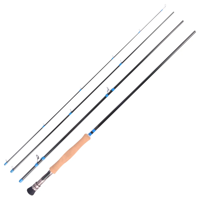 ODM OEM Professional Manufacturer Carbon Fiber Fly Fishing Rods 4 Sections 3A Cork Handle Pole Rods