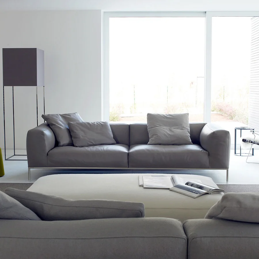 Роскошные офисные коммерческая мебель секционный 3-местный диван наборы новый современный дизайн кожаный офисный диван