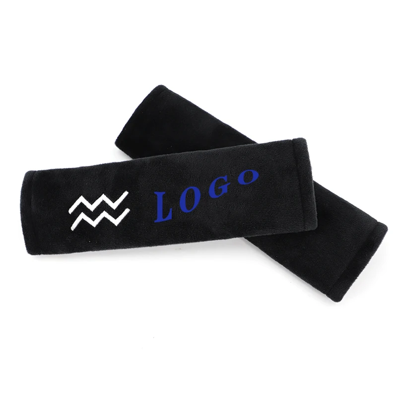 Custom logo breathable car seat belt cover pads kids safety belt pads