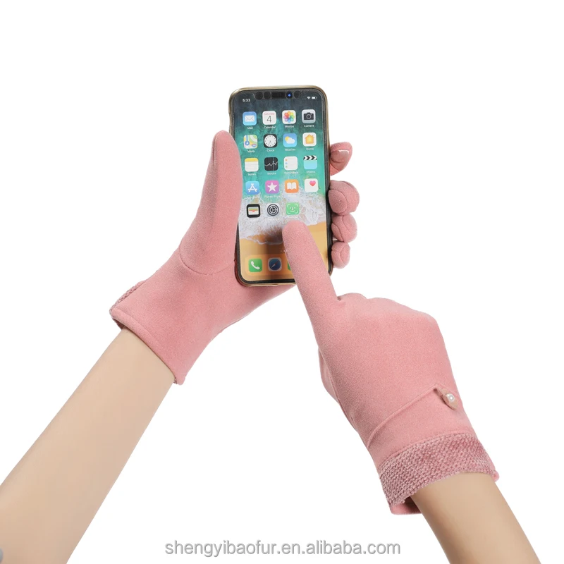 2021 best selling cheapest fall/winter fleece touch screen gloves ladies fashion non-fleece gloves outdoor warm new wholesale